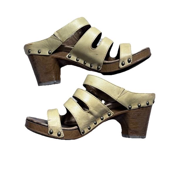 Dansko Nigella Leather mule strappy slip on Flower Clogs Shoes Sz 37 6.5 7 - Picture 3 of 9